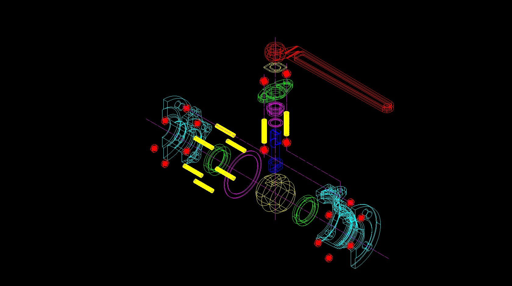 手动球阀三维设计图Q41F16R