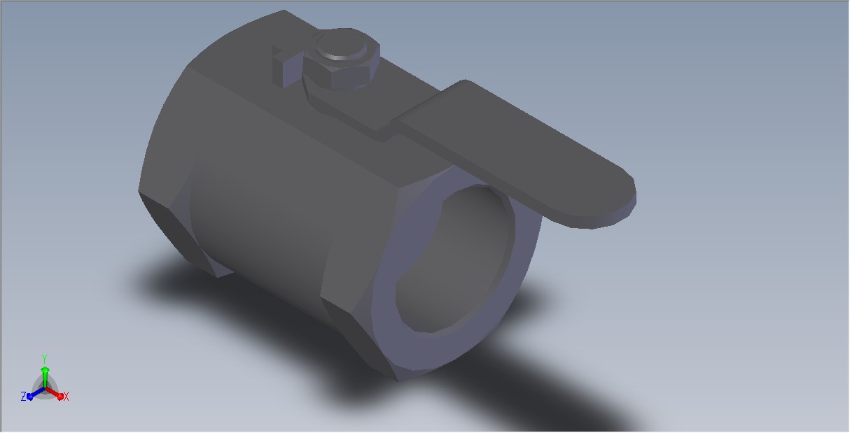 一片式球阀三维图