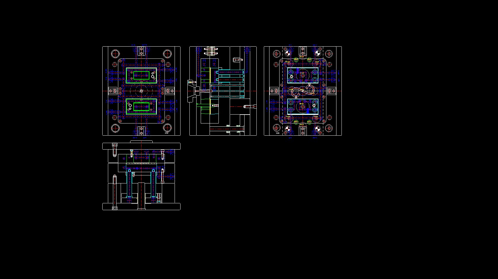 塑料镜片模具结构图