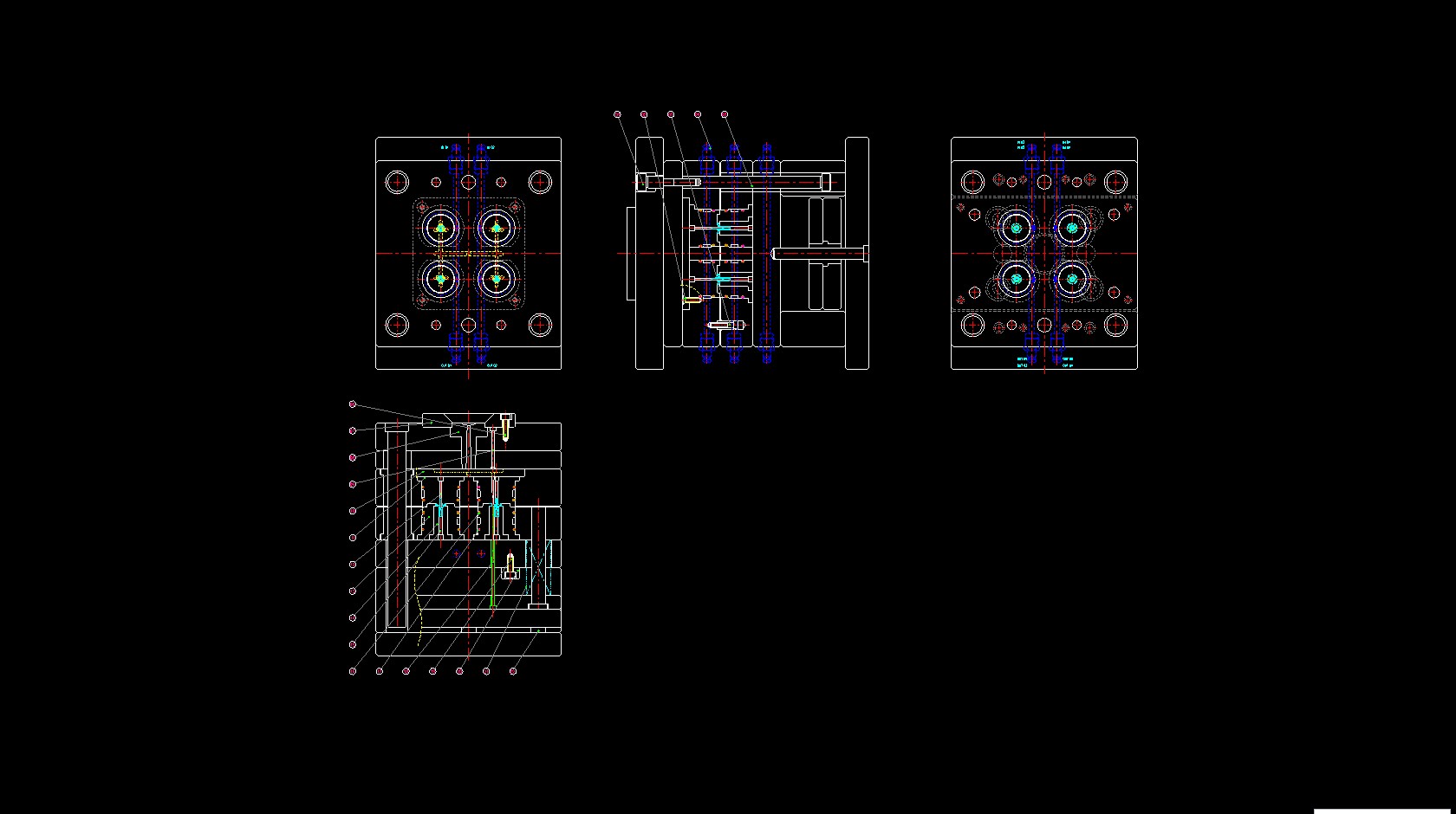 直齿轮模具结构图