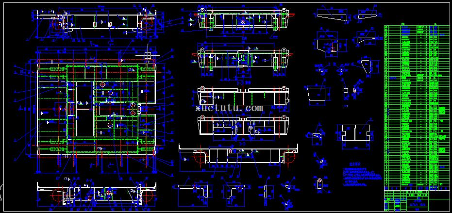 3.2t桥式起重机小车架结构图