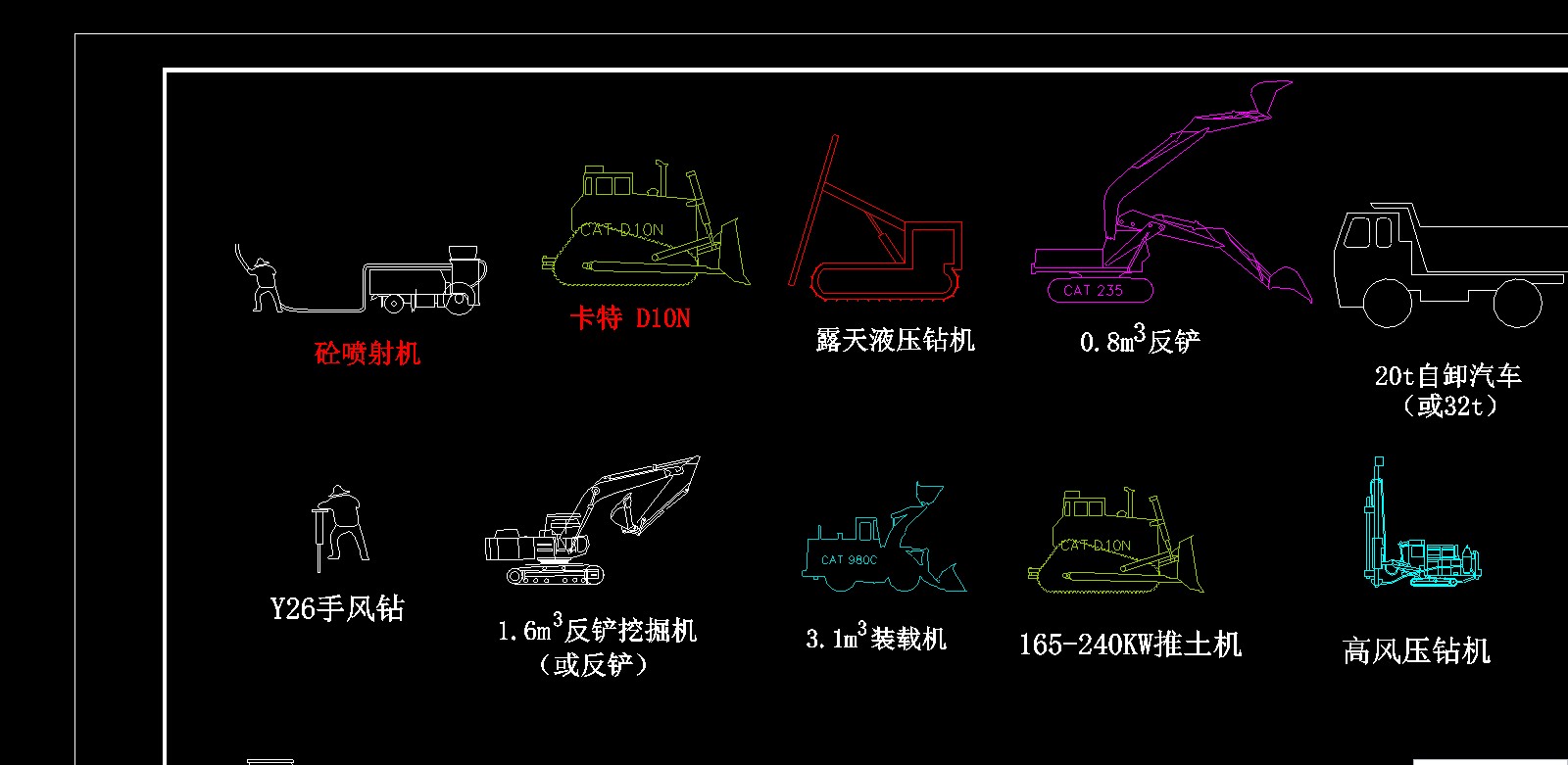 常用施工设备CAD图