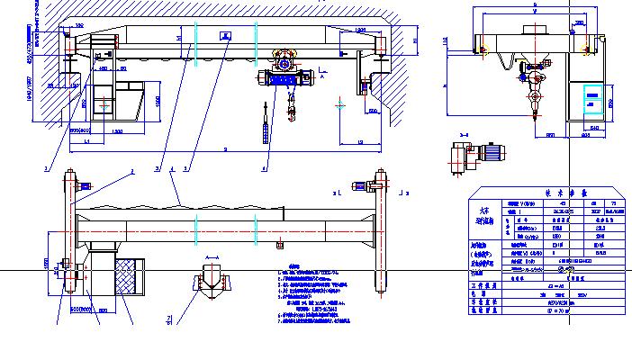 司机室操纵电动单梁起重机总图