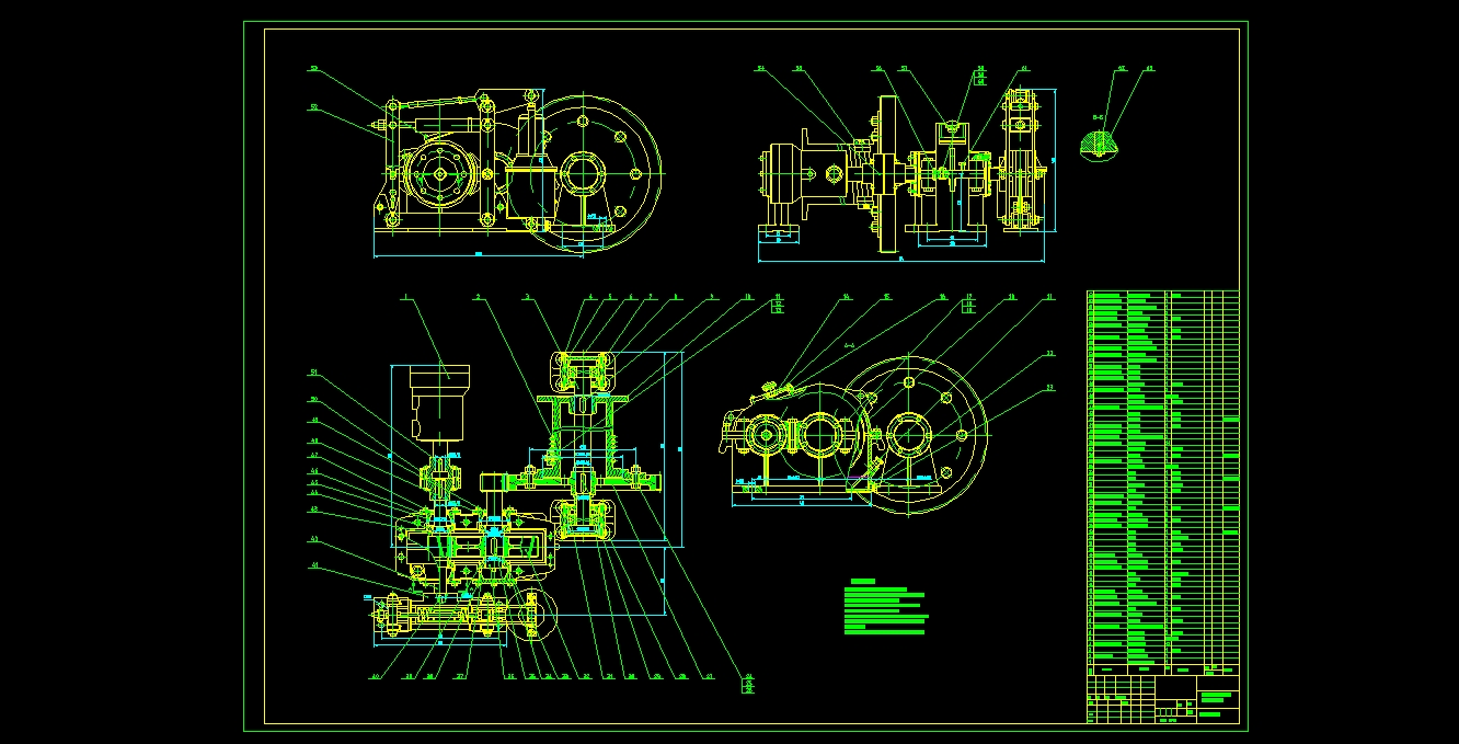 车载起重机起升机构装配图