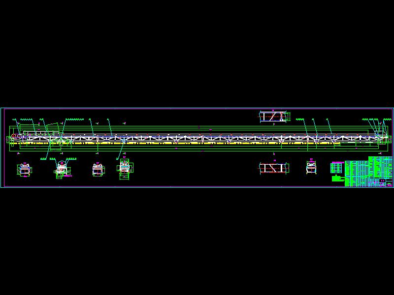 B=650,L=40米的移动式皮带输送机装配图
