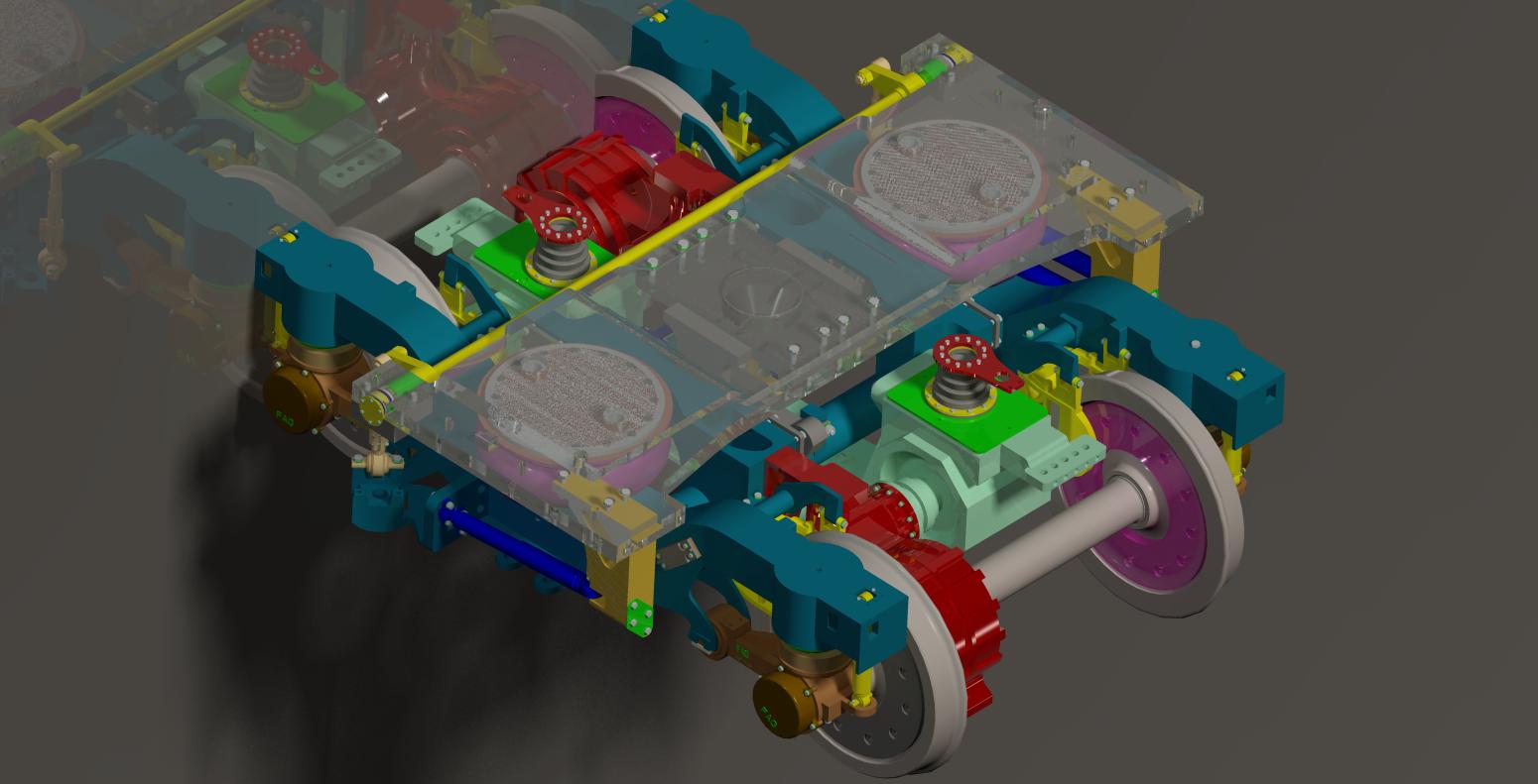 高速动车组动力转向架（全参数化.毕业设计）3D模型