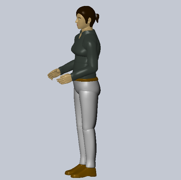 工程女人体模型（站立手水平）3D模型（2）