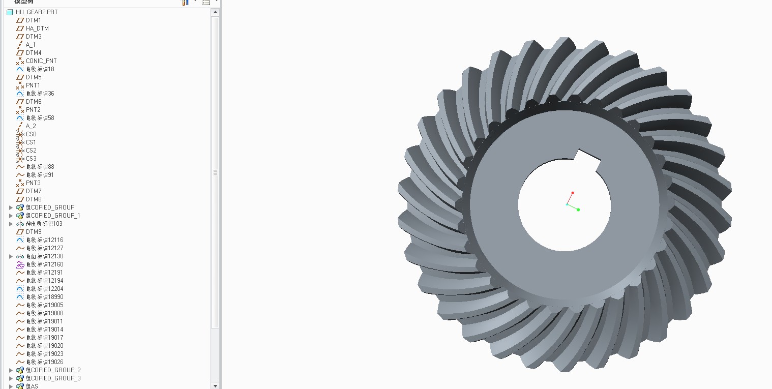 弧齿锥齿轮模型（含参数可编辑）3D模型（2）