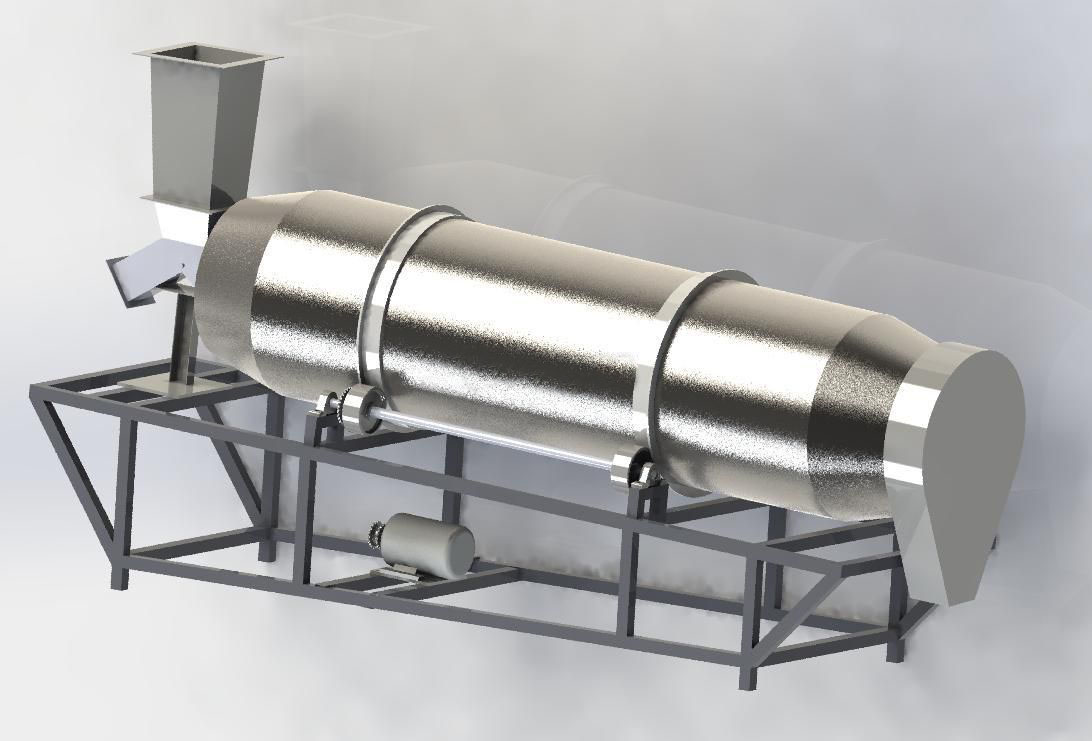 膨化小食品调味滚筒3D模型