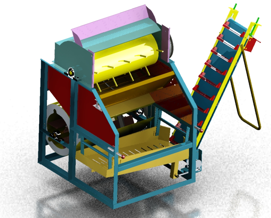 花生摘果机（全参数化设计）3D模型