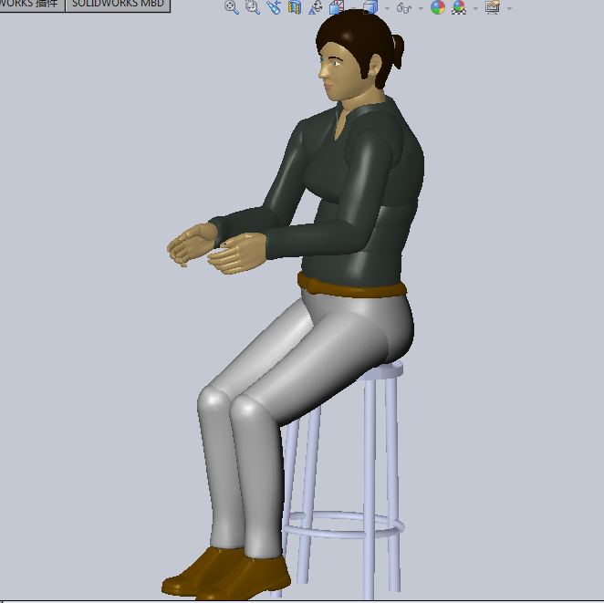工程人体模型（坐姿）3D模型（2）
