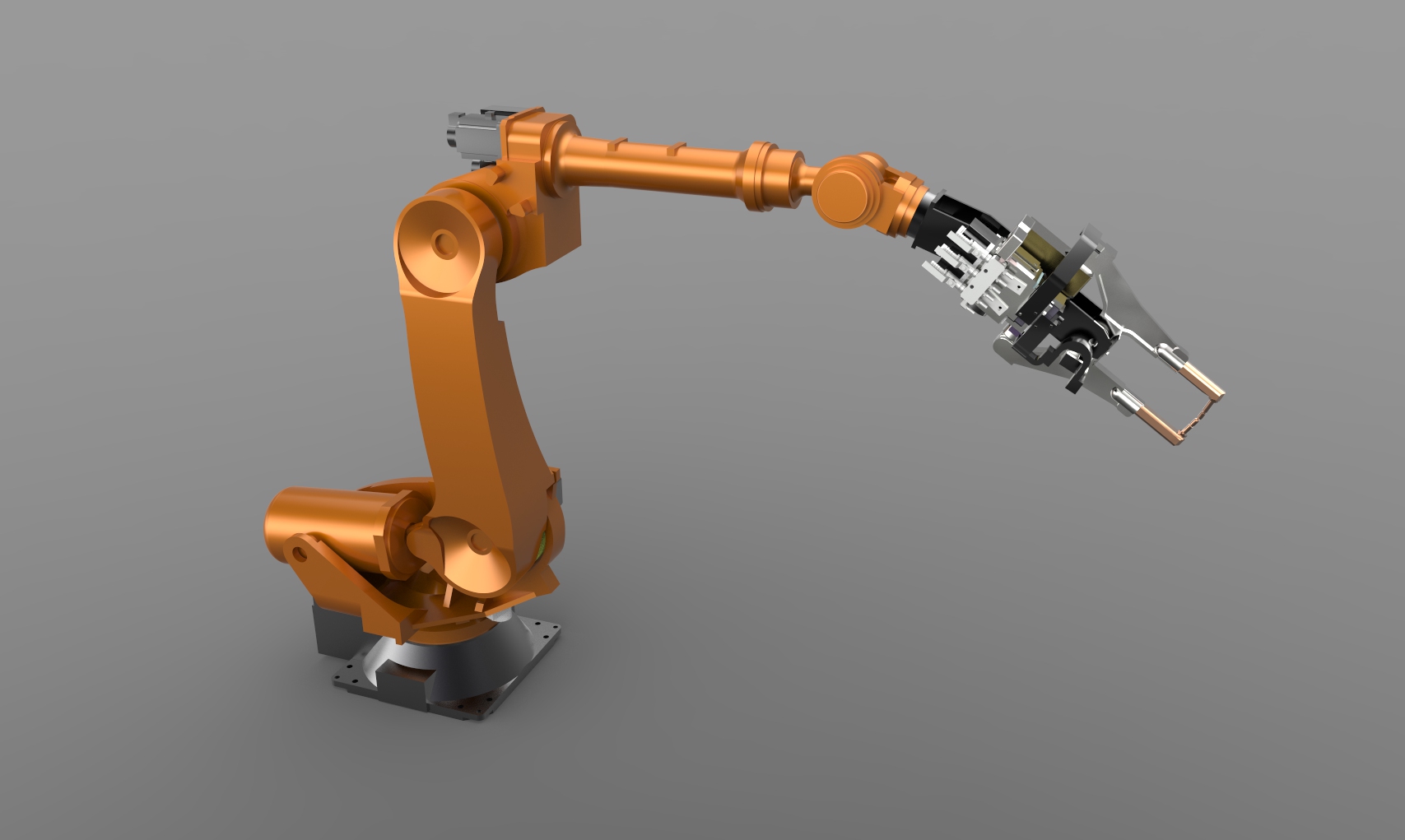 带焊钳的现代HS165焊接机器人3D模型(2)