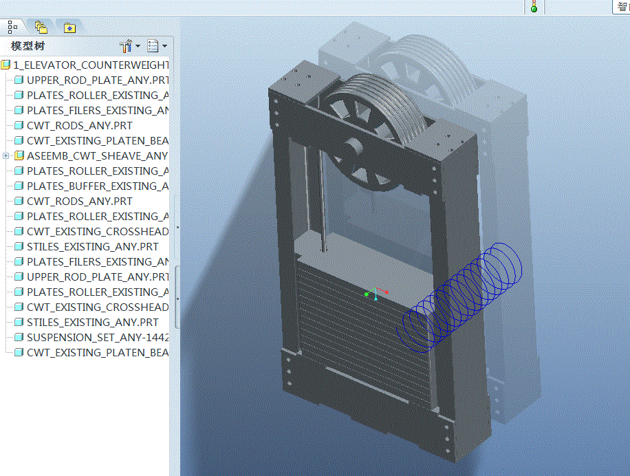 电梯升降原理图纸设备3D模型