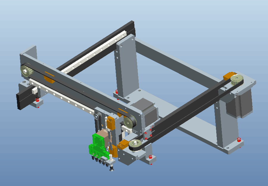 同步带轮三轴取料结构机械手3D模型（2）