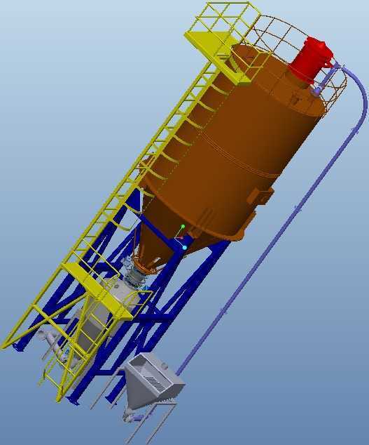 粉体料仓输送设备3D模型（2）