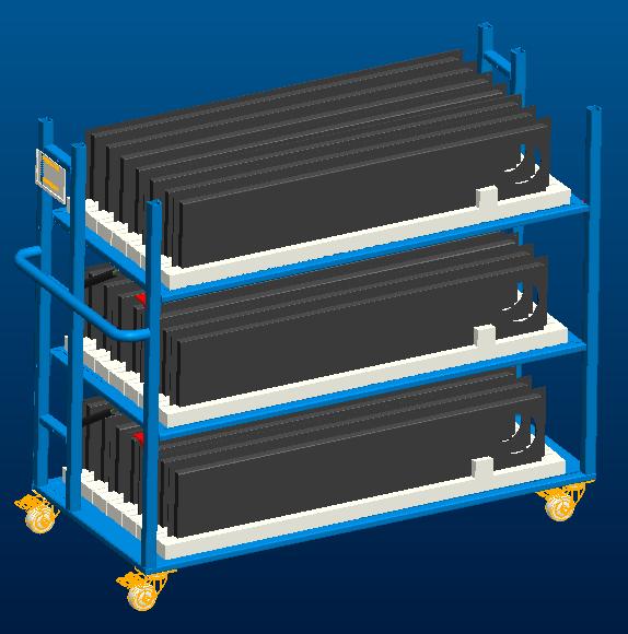 出风转接板工装车3D模型（2）