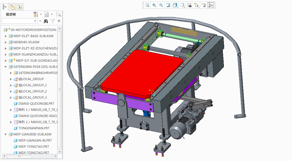 电机驱动90度定位转台设备3D模型
