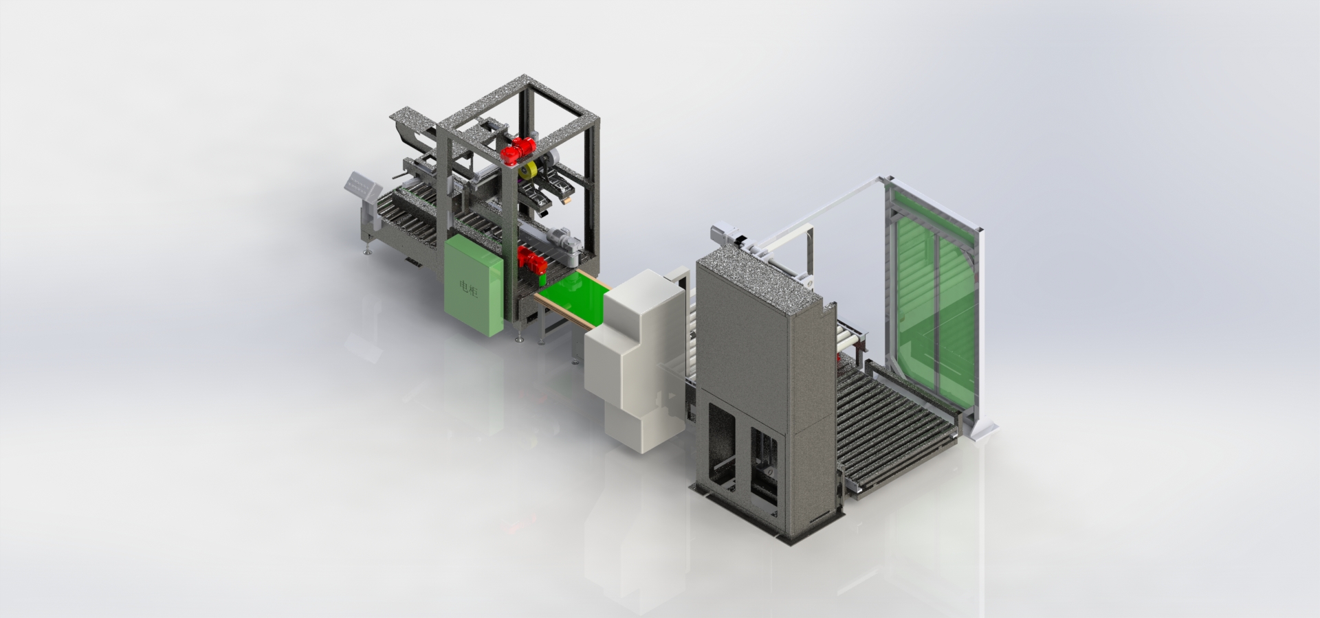 韩国全自动封箱机（上下驱动上下封）3D模型(2)