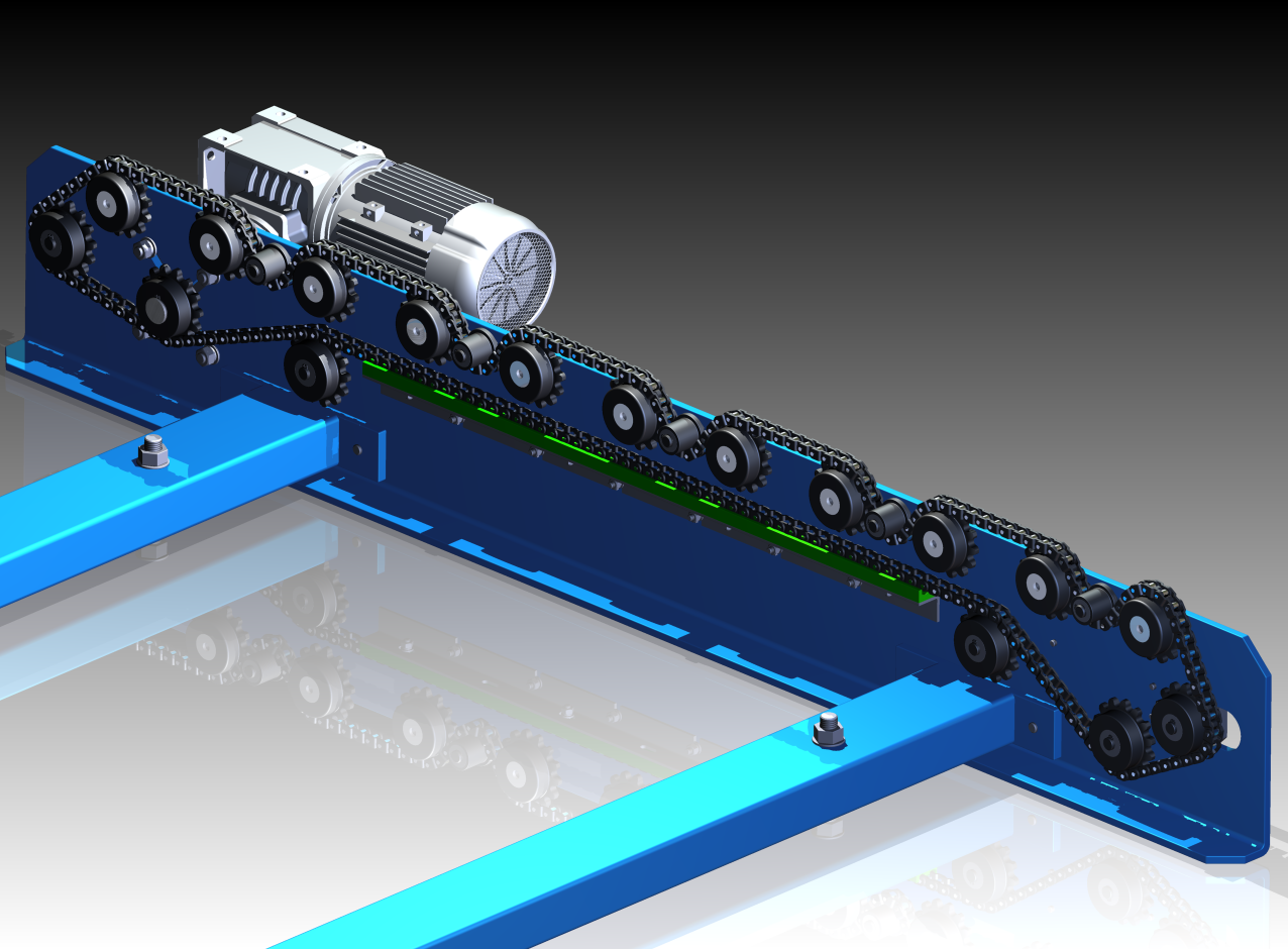 钢板链轮传动装置（输送机）3D模型（2）