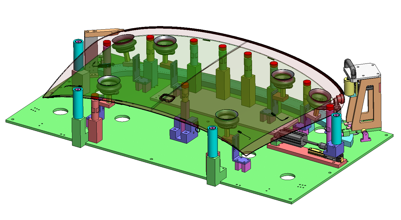 挡风玻璃密封总成工装夹具设备3D模型