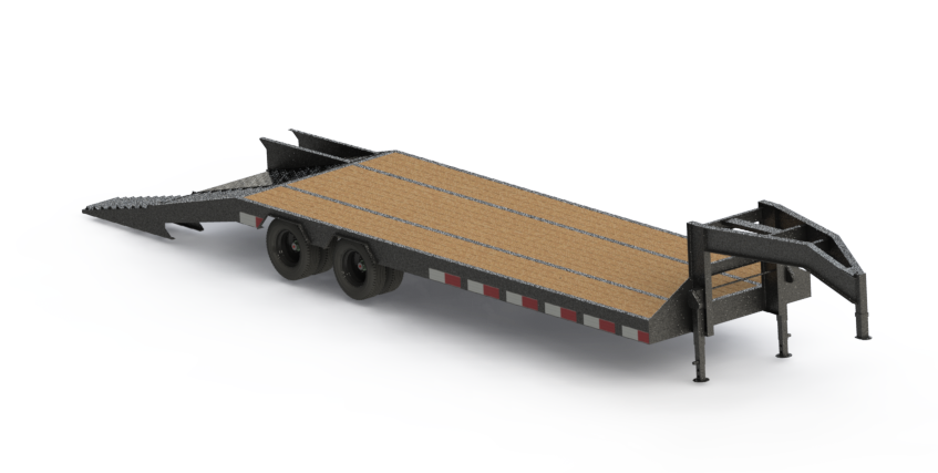 鹅颈式拖车3D图纸3D模型（2）