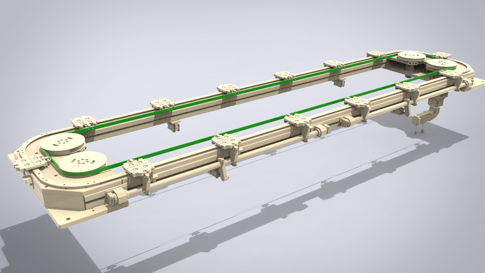 环形导轨线 自动化流水线3D模型(2)