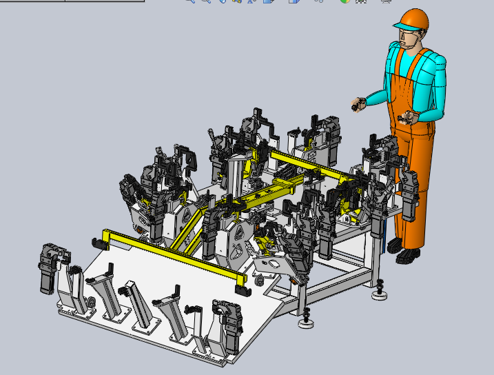 车顶点焊夹具3D模型（3）