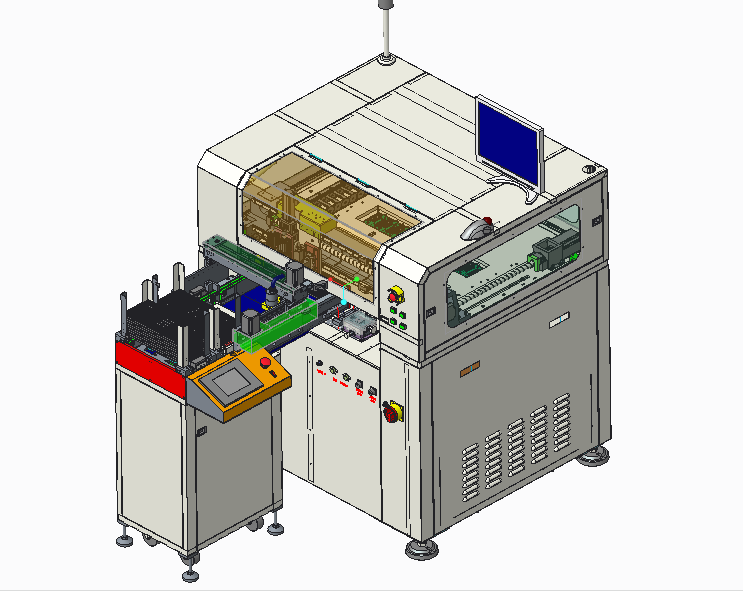 全自动机IC芯片烧录程序自动写入设备可做贴片和插件机3D模型（2）