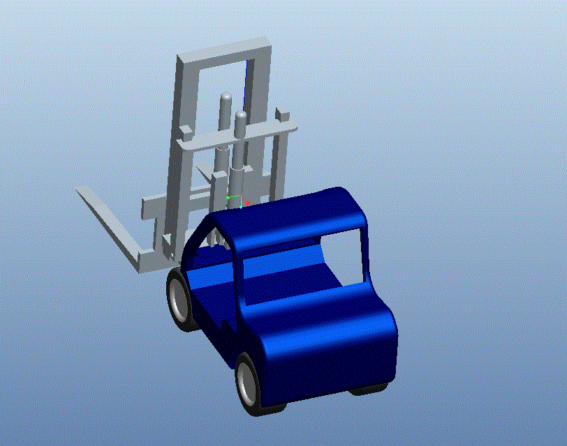 叉车proe4.0源文件原创三维装配图纸3D模型