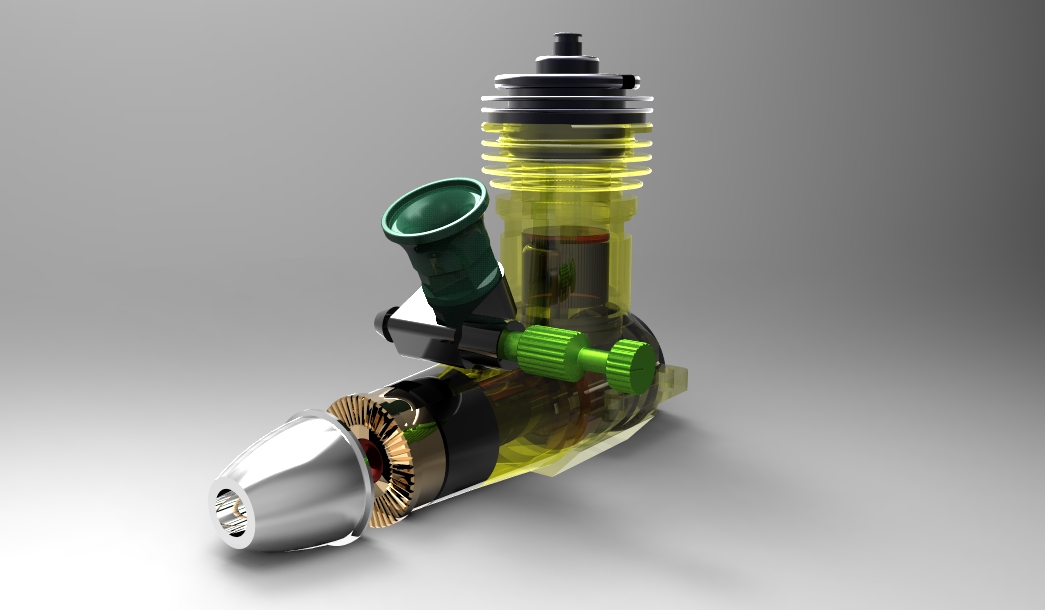 单缸发动机3D模型