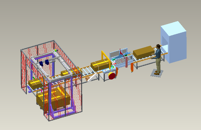 封箱打包码垛流水线3D模型