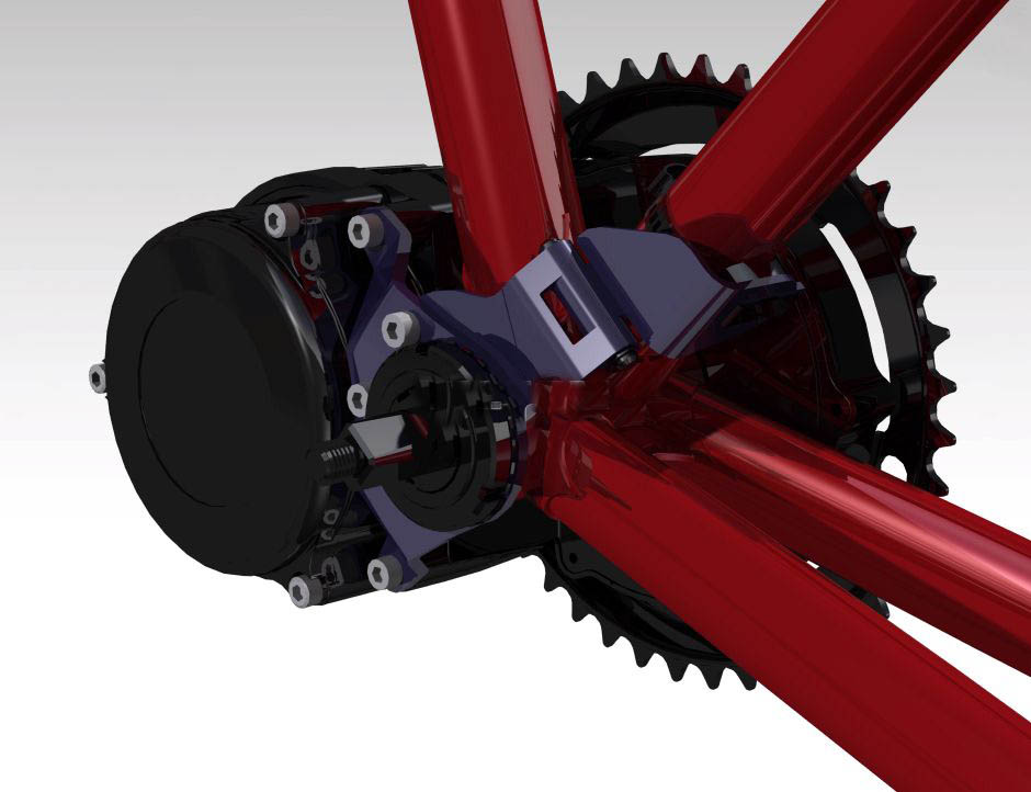 电动自行车马达固定结构3D模型