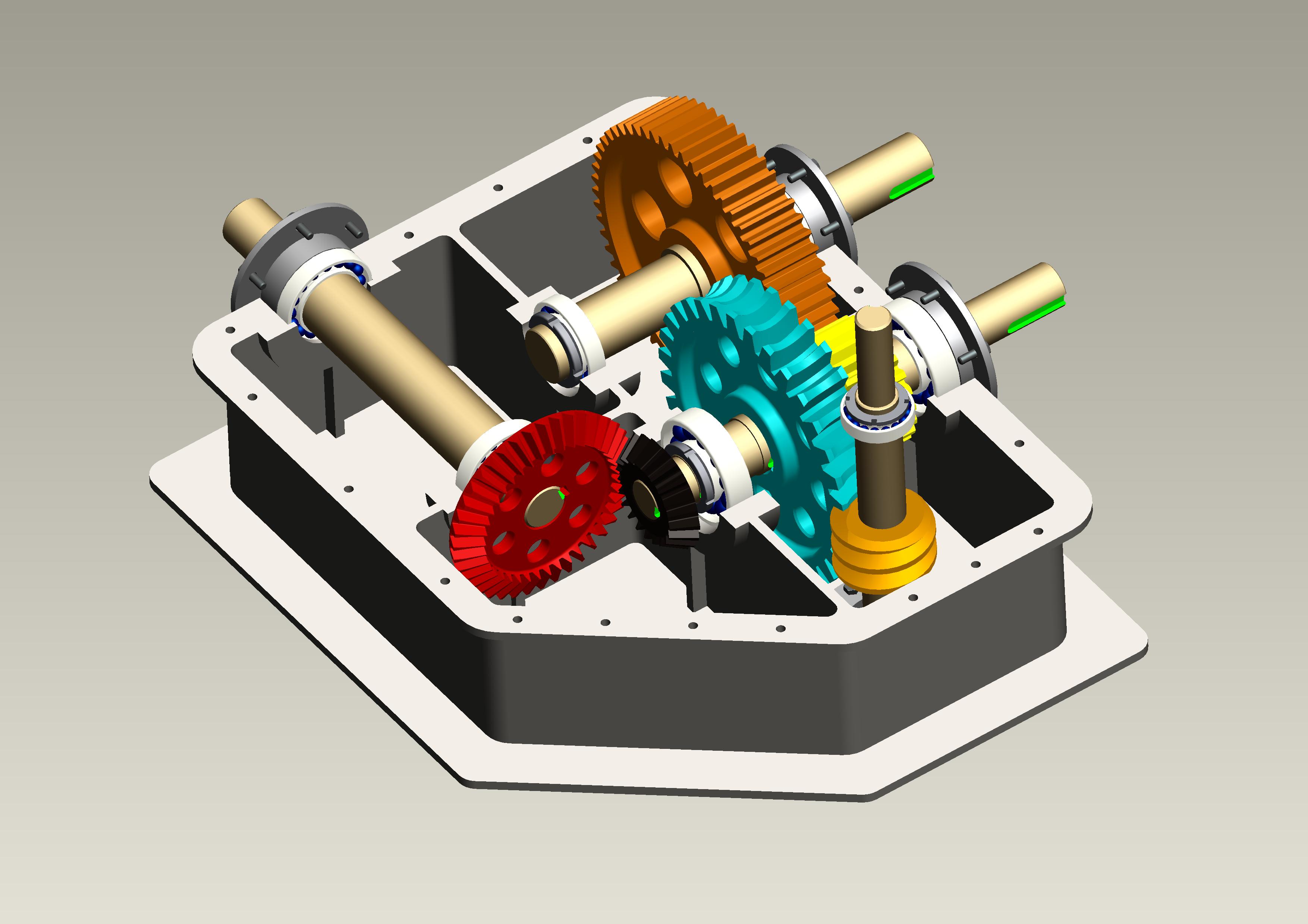 多级齿轮减速器3D模型