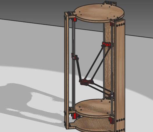 罗斯托克三角洲3D打印机核心组件3D模型