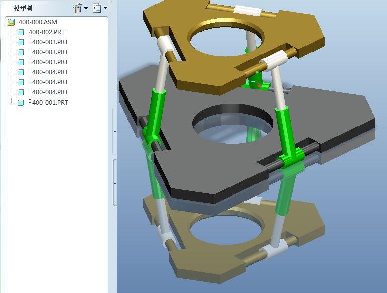 简易并联机构装配及运动仿真3D模型（2）